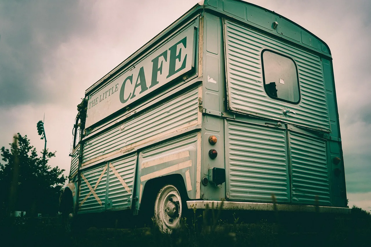 van, vehicle, mobile, cafe, citron, business, café, abandoned, uk, salford, restaurant